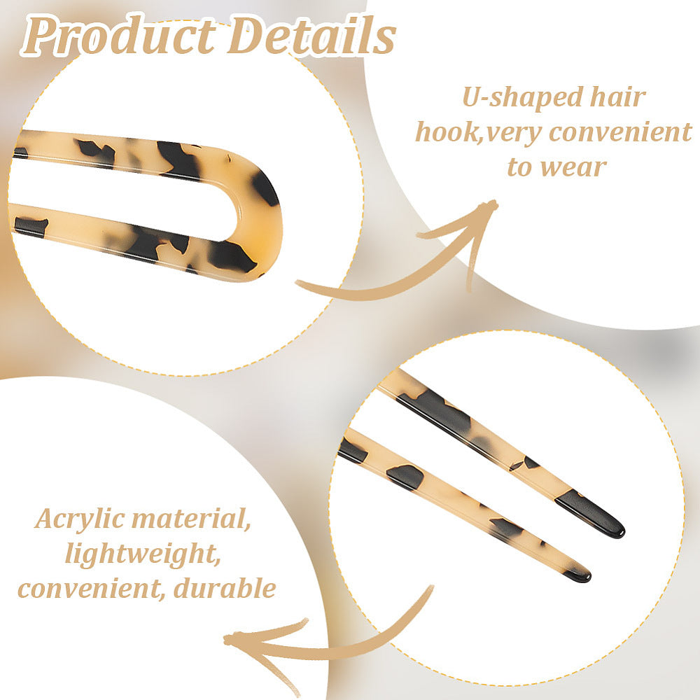Hair Forks - Acrylic - Mixed Colours - 12 Pack - 2 Prongs