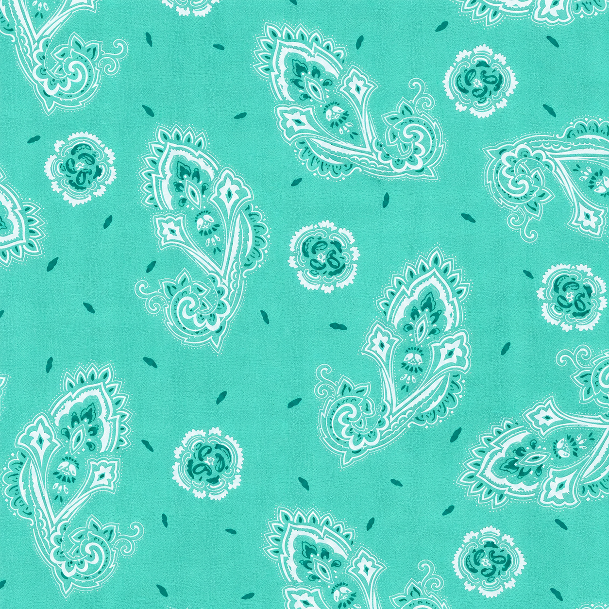 Handmade Mint Paisley Print Scrunchie Lanyard – Soft Fabric Key Holder