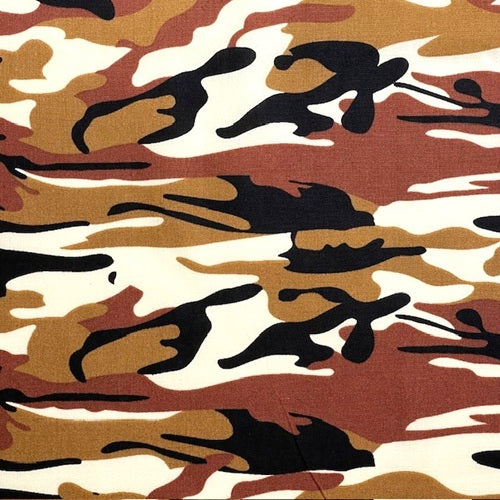 Handmade Chocolate Camo Print Scrunchie Lanyard – Soft Fabric Key Holder