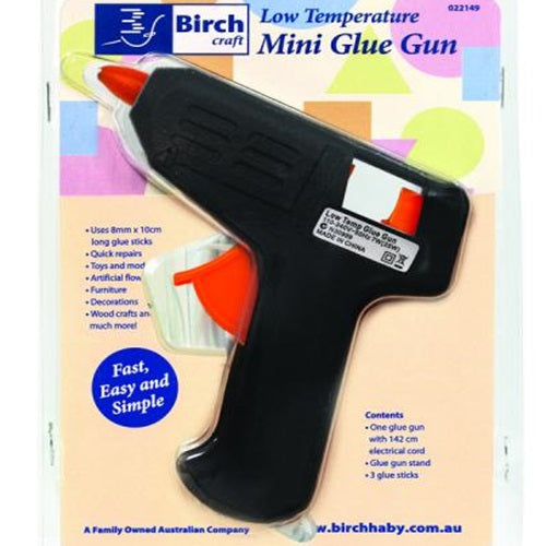 Craft Mini Glue Gun + 1 Stand + 3 Glue Sticks - Low Temp