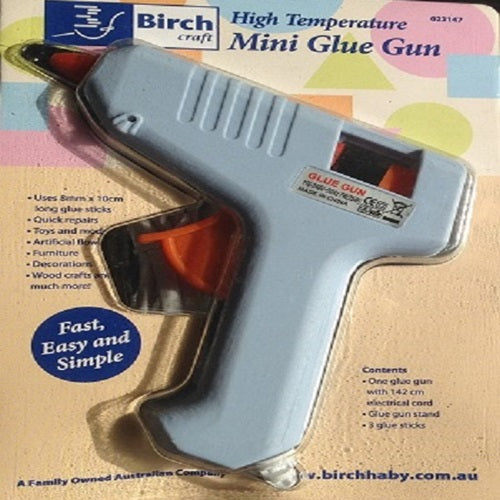 Craft Mini Glue Gun + 1 Stand + 3 Glue Sticks - High Temp