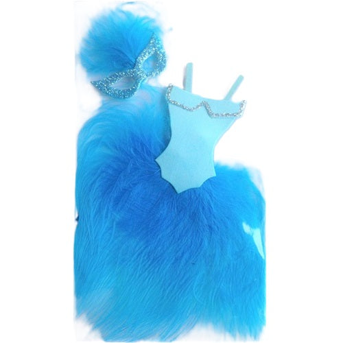 Craft Stickers – 3D - Feather Mask & Dress - Blue
