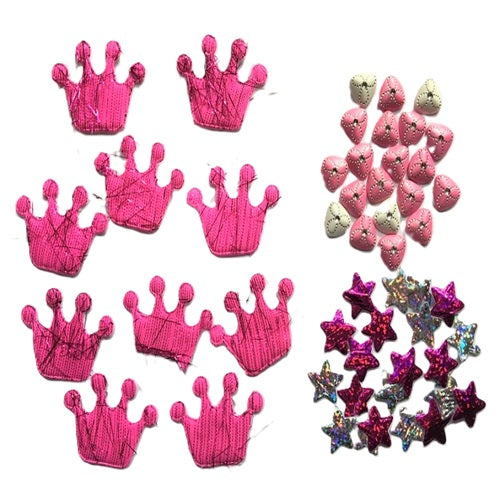 Craft Puffy Crowns & Stars - 50 Pieces - Blue or Pink