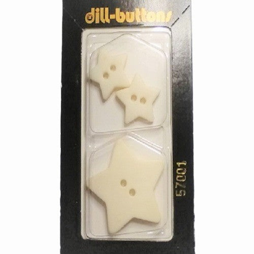 Buttons - Stars - 27mm & 15mm - 3 Pieces