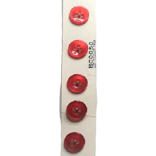 Buttons - Classic - Red - 12mm