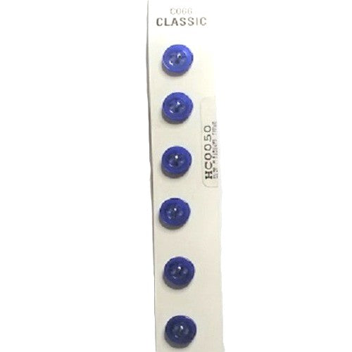 Buttons - Classic - Blue - 10mm - 6 Pieces