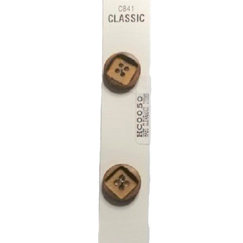 Buttons - Classic - Brown - 16mm - 2 Pieces
