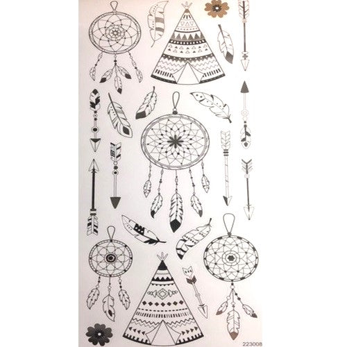 Craft Stickers - Gold & Silver - Dream Catcher & Feathers