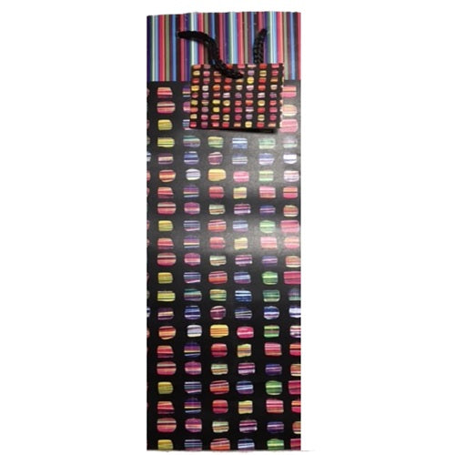 Bottle Bag - Black With Coloured Presents