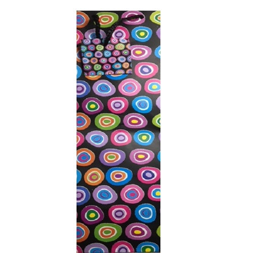 Bottle Bag - Black With Coloured Dots