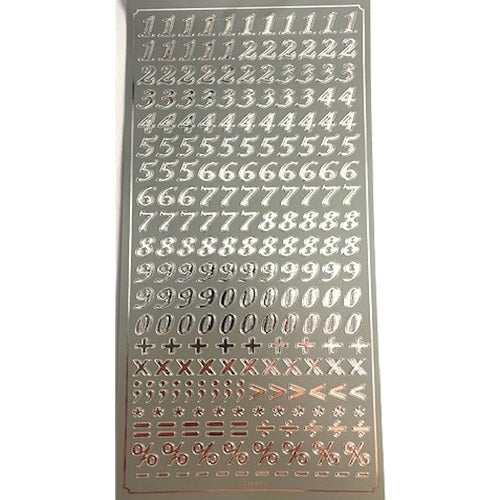 Craft Stickers - Silver - Numbers