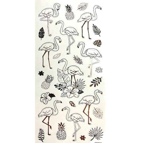 Craft Stickers - Gold & Silver - Flamingo