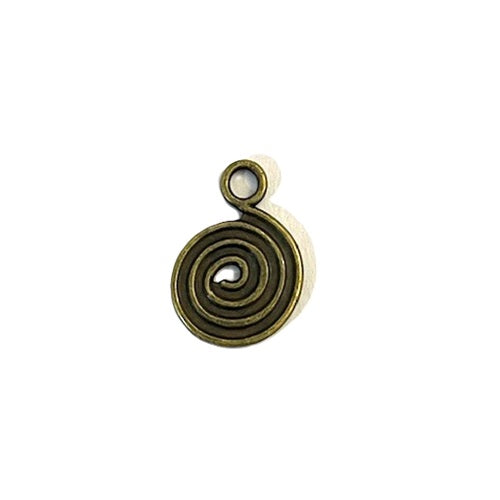 Charms - Swirls - Antique Bronze - 18mm - 1 Piece