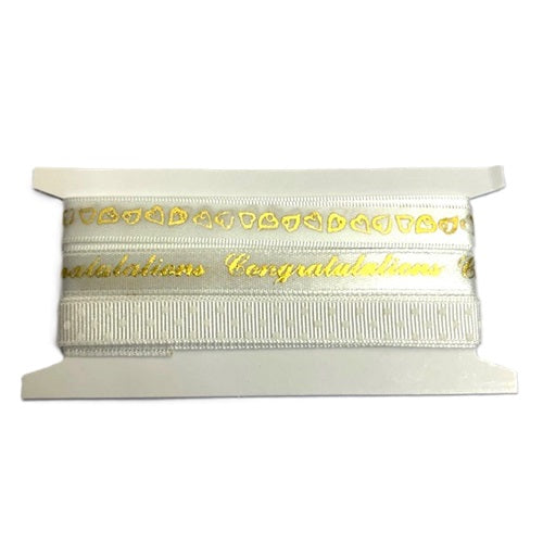 Ribbon - Congratulation - White/Gold & White/Silver