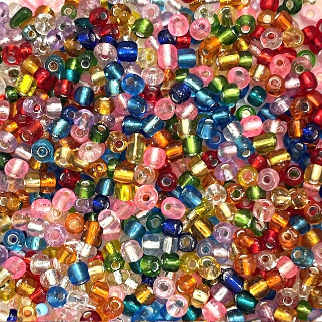 Glass Seed Beads - 4mm 6/0 - Silver Lined - 20g approx 200 pieces