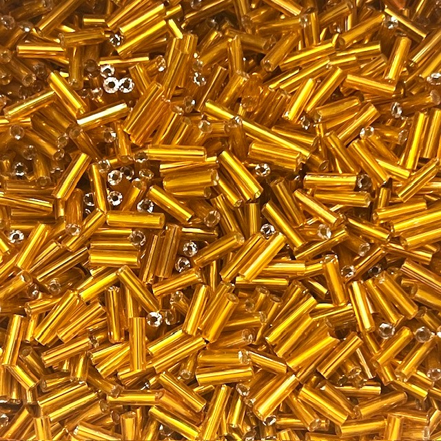 Glass Bugle Beads - Silver Lined - 6mm x 2mm - 20g - Approx 250 Pieces