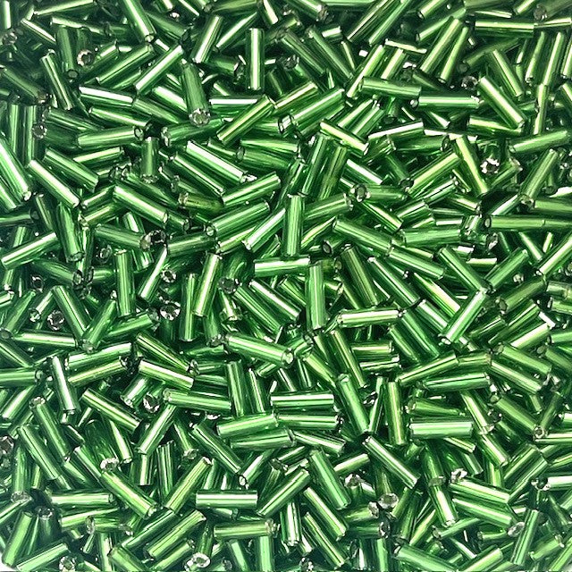 Glass Bugle Beads - Silver Lined - 6mm x 2mm - 20g - Approx 250 Pieces