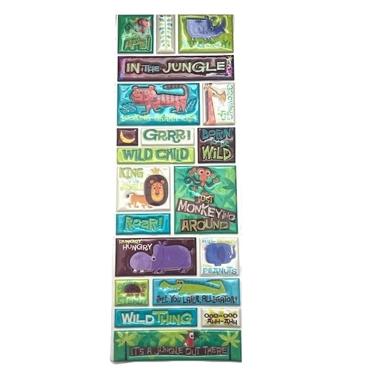 Craft Stickers - Puffy Jungle Theme