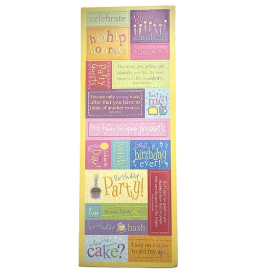 Craft Stickers - Glitter - Birthday Phrases