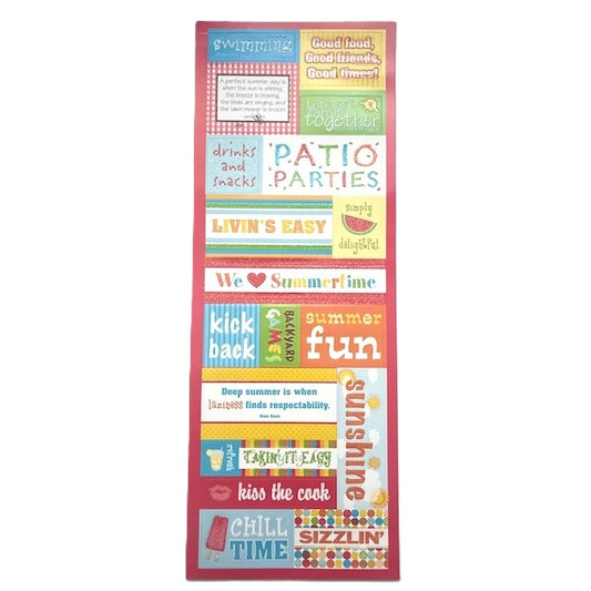 Craft Stickers - Glitter - Summer Fun Phrases
