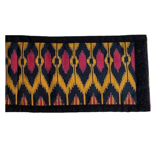 Handmade Cotton Stubby Holder - African Print - Black, Brown & Red