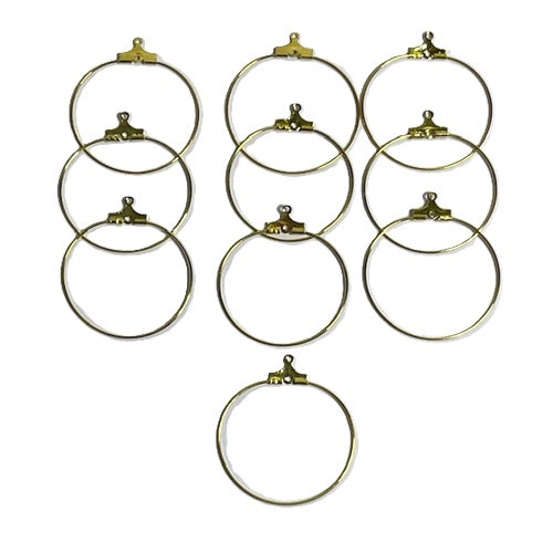 Earring Hoops - 30cm - Antique Bronze or Gold - 10 Pieces
