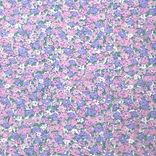 Handmade Pink & Purple Flower Print Scrunchie Lanyard – Soft Fabric Key Holder
