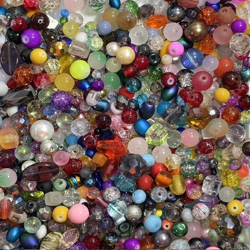 500g Glass Bead Mixes - Asst Colours & Sizes - Jewellery Making Craft DIY Beads