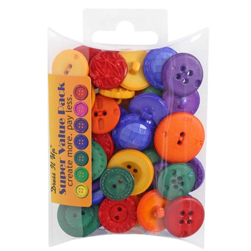 Craft Buttons - Jesse James - Assorted Mix - 68 Grams = 38 Pieces