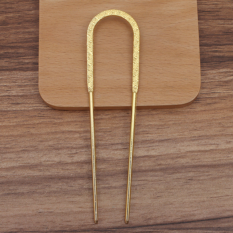 Hair Fork - Metal - U Shape - Gold