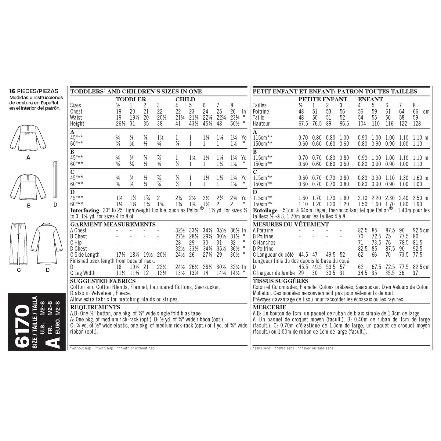 6170 - Toddlers' and Child's Pajamas & Dressing Gown