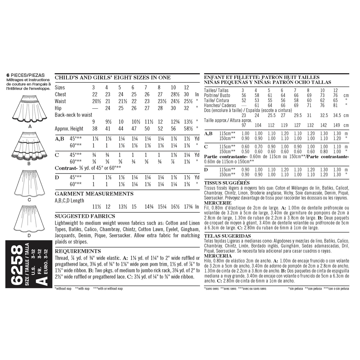 6258 - Children's Skirts