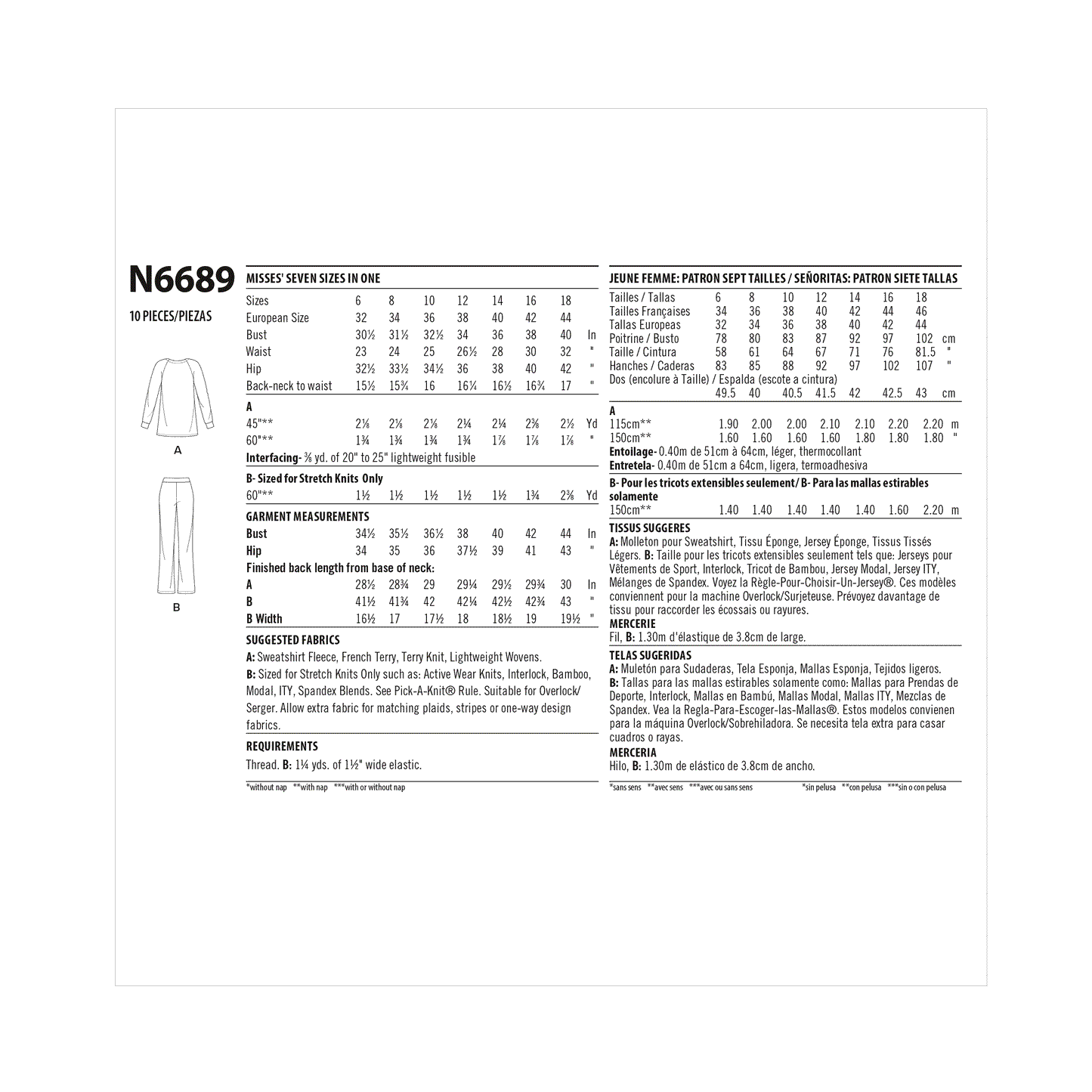 6689 - Ladies Tops & Pants