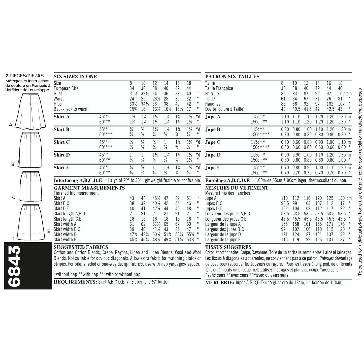 6843 - Ladies Tops
