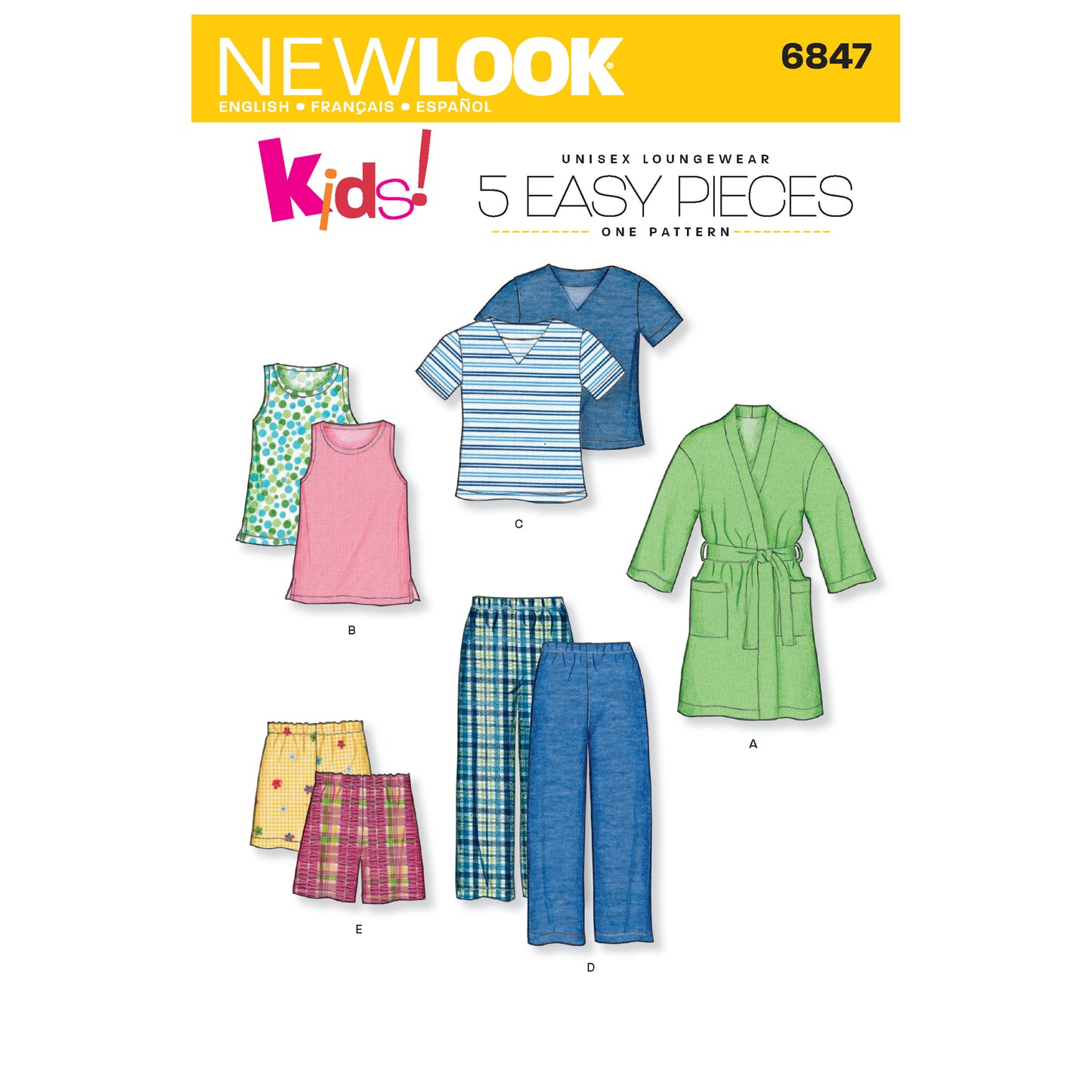 6847 - Children's Robe Pajama Pants Shorts & Tops