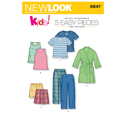 6847 - Children's Robe Pajama Pants Shorts & Tops