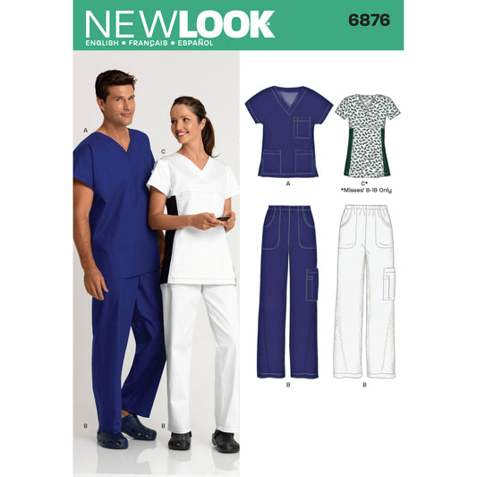 6876  - Ladies and Men's  Unisex Scrub Top & Pants
