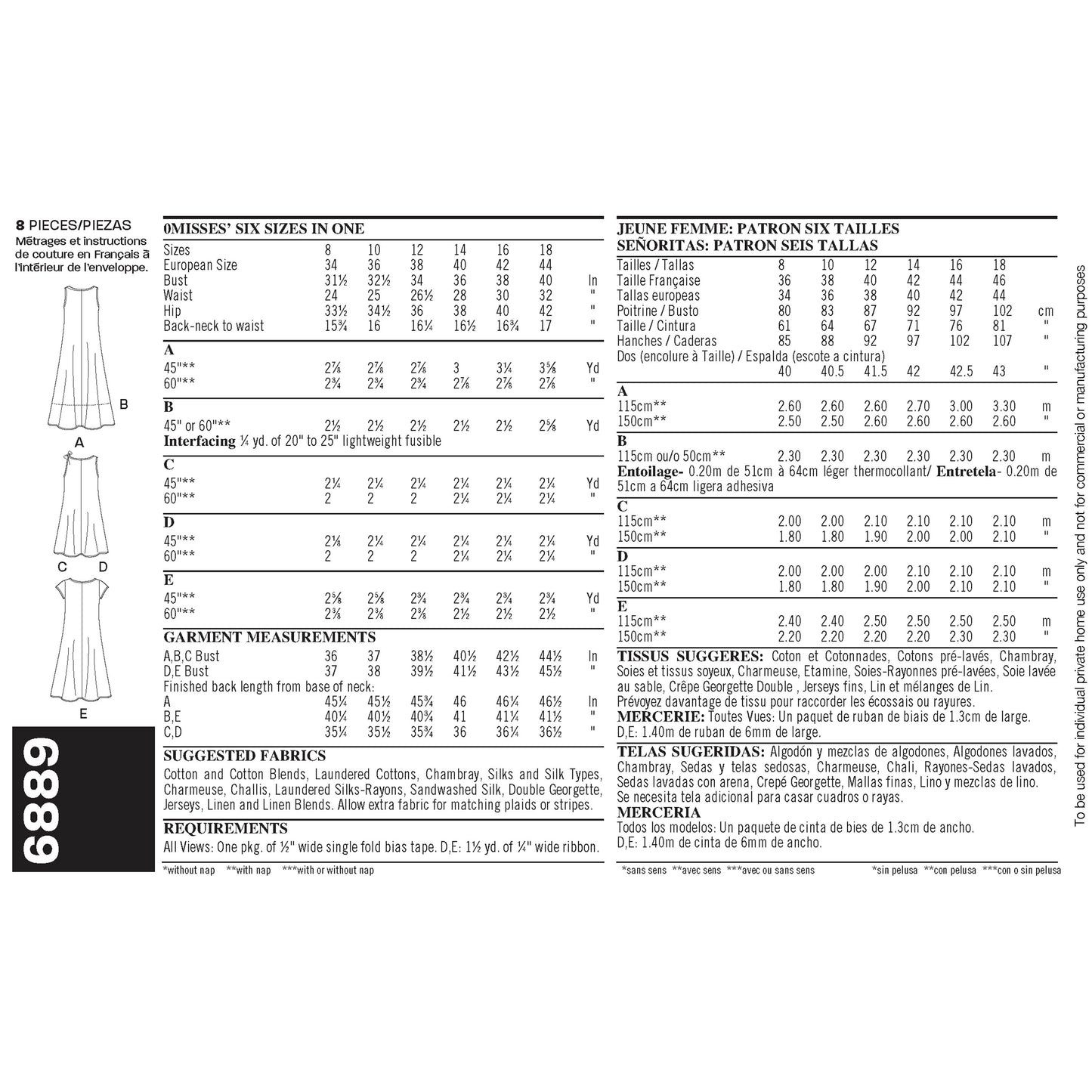 6889 - Ladies Pullover Dresses