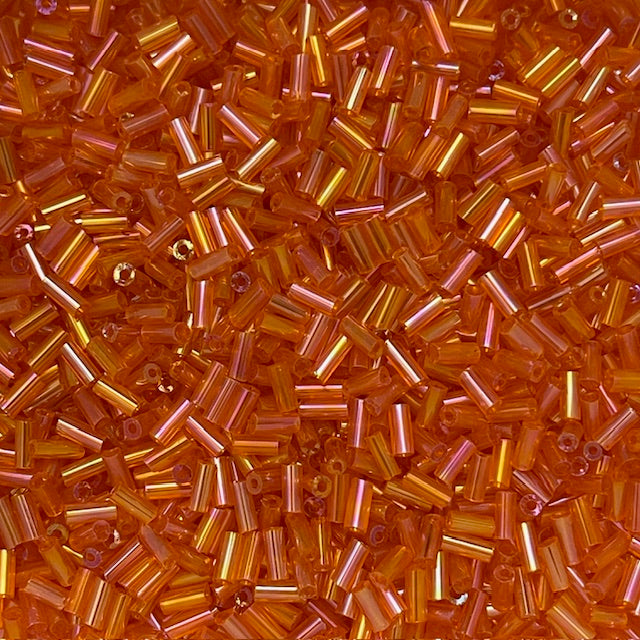 Glass Bugle Beads - Rainbow - 6mm x 2mm - 20g Approx 250+ Pieces