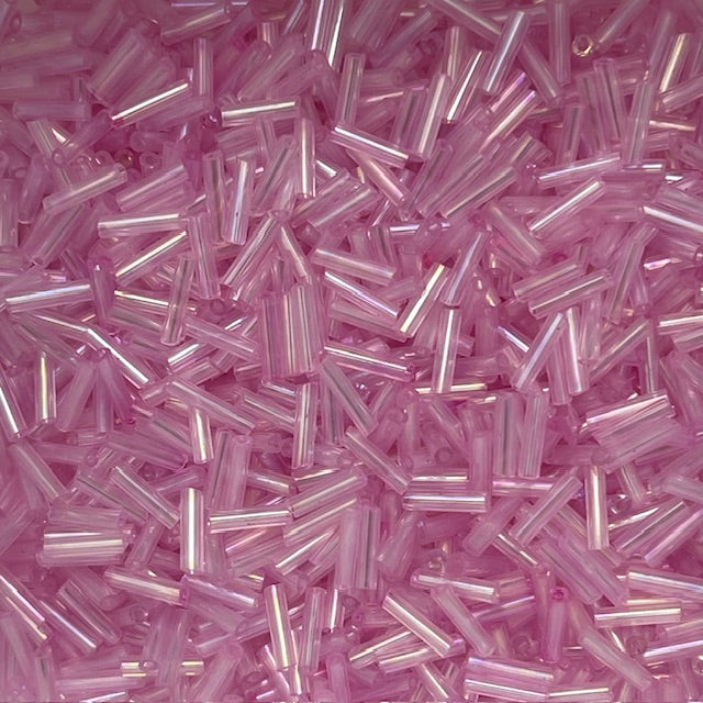 Glass Bugle Beads - Rainbow - 6mm x 2mm - 20g Approx 250+ Pieces