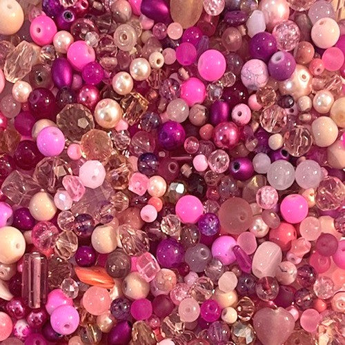 50g Glass Bead Mixes - 80 to 100 Pieces - Size 4mm to 12mm - 12 Colours