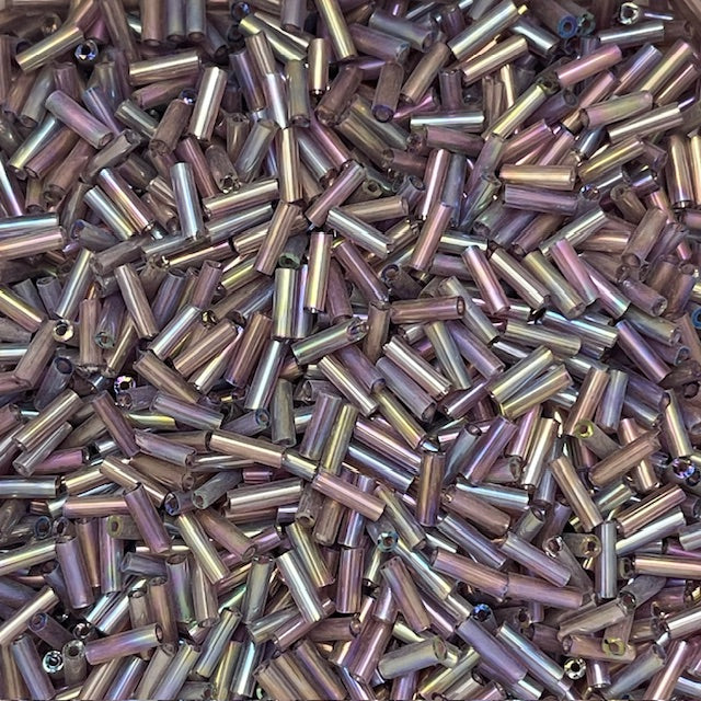 Glass Bugle Beads - Rainbow - 6mm x 2mm - 20g Approx 250+ Pieces