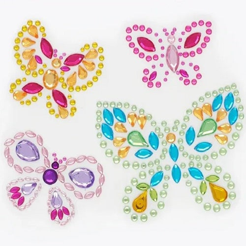 Craft Stickers - Rhinestone Multi Colours - Butterflies