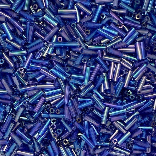 Glass Bugle Beads - Rainbow - 6mm x 2mm - 20g Approx 250+ Pieces