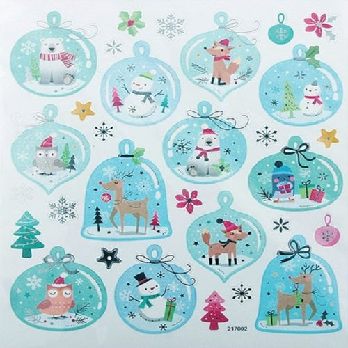 Craft Stickers - Christmas - Snow Domes Baubles