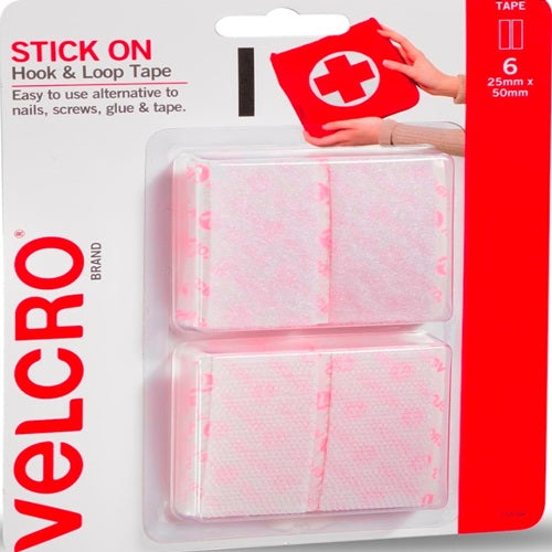 VELCRO® Brand Stick On Strips - Set 6 - 25mm x 50mm