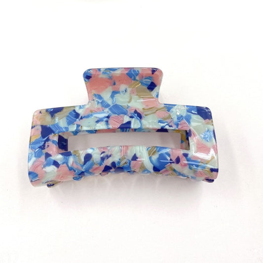 Claw Hair Clips - Colourful Blue - Medium