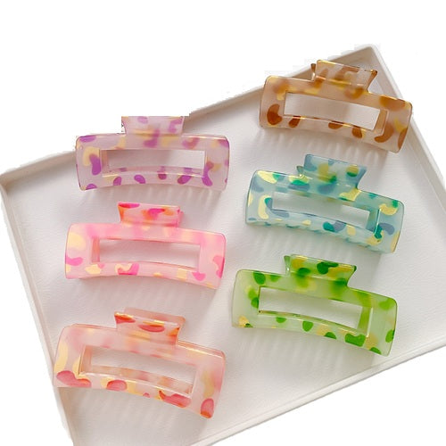 Claw Hair Clips with Glitter Powder - Large - 6 Colours