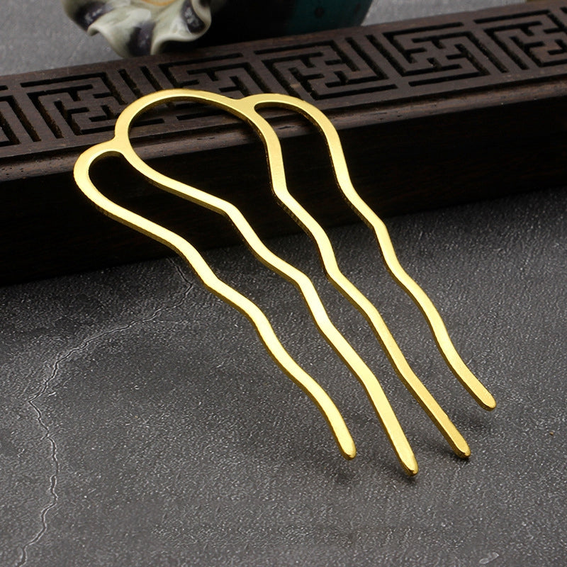 Hair Fork - Iron - 4 Prongs - Gold or Silver
