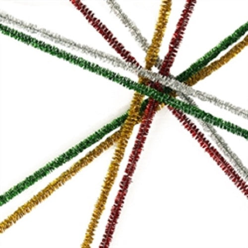 Chenille Sticks - Glitter Sticks - Christmas Colours